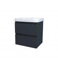 Тумба подвесная Сансервіс Hilton-60 с умывальником ZEN-60 антрацит мат
