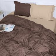 Комплект постільної білизни MirSon Satin Stripe 30-0006 + 30-0004 Baylee 110х140 см коричневий/бежевий