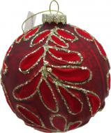 Куля скляна YANCHENG BUYU листочки велюр d10 см червоний