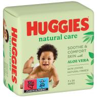 Дитячі вологі серветки Huggies Natural Care 2+1 56х3 168 шт.