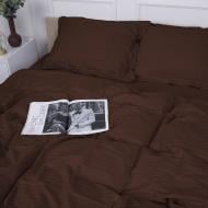 Комплект постільної білизни Satin Stripe 30-0006 Dark Brown 143х210 см коричневий MirSon