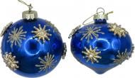 Іграшка на ялинку YANCHENG BUYU куля/дзиґа скляна зірка d8 см синій