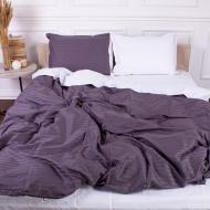 Комплект постельного белья Satin Stripe 30-0011+30-0001 Ventura 220х240 см серый/белый MirSon