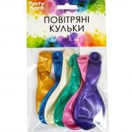 Шарики латексные Party Хата 25 см металлик 6 шт.