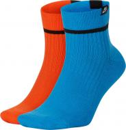 Носки Nike U SNKR SOX ANKLE SK0206-910 р.L оранжевый/синий 2 шт.