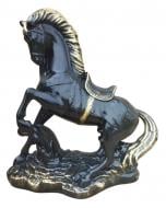 Статуетка Наша Кераміка Кінь із сідлом 36х15х33 см чорний із золотом