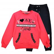 Спортивний костюм ALG Power 68594 для дівчинки р.110 рожевий із чорним