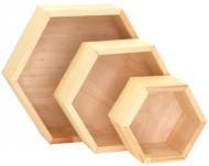 Полочка деревянная Соты 3 шт. 2869004 Rosa Talent