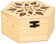 Шкатулка деревянная Шестигранник с прорезным рисунком 15х17х8 см 2720004 Rosa Talent