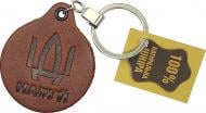 Брелок кожаный TERRAPLUS Круг Корабль коричневый с тиснением без цвета