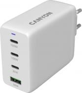 Мережевий зарядний пристрій Canyon CU100ACC GaN 100W 3xPD 1xQC EU White (CNS-CUW100ACC)