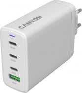 Сетевое зарядное устройство Canyon CU140ACC GaN 150W 3xPD 1xQC EU White (CNS-CUW140ACC)