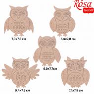 Набір заготовок Сови 1 5 шт. 289041 Rosa Talent