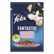 Консерва для котів Felix Fantastic форель та зелені боби в желе 85 г
