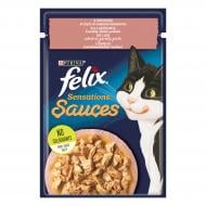 Консерва для котів Felix Sensations Sauces лосось в соусі зі смаком креветок 85 г