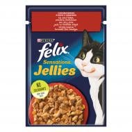 Консерва для котів Felix Sensations яловичина та томати в желе 85 г
