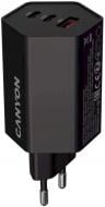 Сетевое зарядное устройство Canyon Hexagon 65 GaN 65W 2xPD 1xQC EU Black (CND-CHAHEX65B)