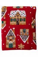 Плед вязаный "Имбирные домики" красный 130x170 см Прованс