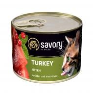 Корм влажный для котят Savory индейка