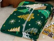 Плед вязаный "Ёлочка" зеленый 130x170 см Прованс