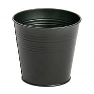 Кашпо декоративное металл 95x100 мм круглый черный 0,5 л