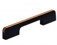 Мебельная ручка профильная DC DL 7955/128 BLKM/ChGl 128 мм 148906 черный матовый/ шампань золотой