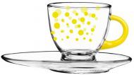Чашка с блюдцем Yellow Dots 230 мл 50-0406-02-7195-84 Glasmark