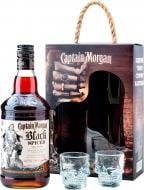 Напиток ромовый Captain Morgan Spiced Black + 2 рюмки 0,7 л
