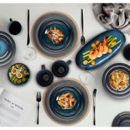 Блюдо овальне Krauff Lucerne Black&Blue 15,6х31,2 см 24-320-011