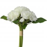 Букет искусственных роз 12 бутонов белый 24 см Sensio