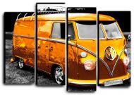 Картина модульная Оранжевый автобус VW Bus 112x82 см Hotel Arizona HD 4-2222343887-VOLK-32x44-ORANG