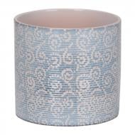 Кашпо керамічне Scheurich Denim із принтом круглий 0,98 л сіро-блакитний
