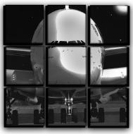 Картина модульная Самолет Airbus A380 77x77 см Hotel Arizona HD 9-23291243887-AIRC-30x30-B-W