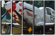 Картина модульная Самолет P-51 Mustang 140x89 см Hotel Arizona HD CNVS-5-MUSATNG-PLANE-35x55