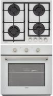 Комплект вбудовуваної техніки Eleyus варильна поверхня VITA 60 WH CF + духова шафа LEONA 6006 WH