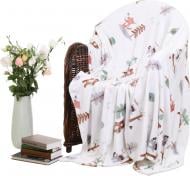 Плед Flannel Let's go 150x200 см білий із принтом La Nuit