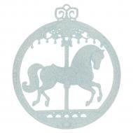 Прикраса новорічна MIS LT Коник-карусель 12 см блакитний