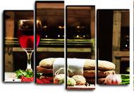 Картина модульная Вино и выпечка 112x82 см Hotel Arizona HD CNVS-4-IFR-WINE-BAKERY-32x44