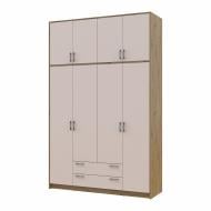 Шафа для одягу Doros Ронді з високою антресолею 4ДСП 2600х1600х5200 мм дуб артізан / кашемір