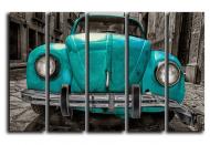 Картина модульная Синий VW Beetle ретро 140x89 см Hotel Arizona HD CNVS-5-IFR-Rusty Blue VW Beeetle