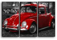 Картина модульна ретро авто VW Жук 84x56 см Hotel Arizona HD 3-18392043940-VW B-22x33-RED