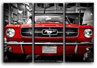 Картина модульная красный Ford Mustabg 1964 84x56 см Hotel Arizona HD 3-23584243887-VEHI-22x33-RED