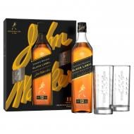 Віскі Johnnie Walker Black label 12 років витримки з 2-ма склянками 0,7 л