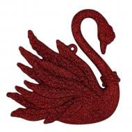 Прикраса новорічна MIS LT Лебідь 12 см червоний
