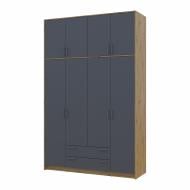 Шкаф для одежды Doros Ронди с высокой антресолью 4ДСП 2200х1600х5200 мм дуб артизан / графит
