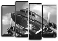 Картина модульная винтажный самолет DC-3 112x82 см Hotel Arizona HD 4-3161343836--32x44-DC-3