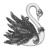 Прикраса новорічна MIS LT Лебідь 12 см прозорий із срібним