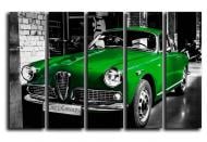 Картина модульная Зеленый Alfa Romeo Giulietta 140x89 см Hotel Arizona HD CNVS-5-IFR-Green-Alfa-Giulietta-