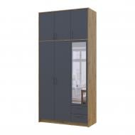 Шафа для одягу Doros Ронді з високою антресолею та дзеркалом 3ДСП 2600х1210х520 мм дуб артізан / графіт