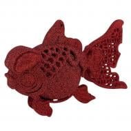 Прикраса новорічна MIS LT Рибка 8 см червоний